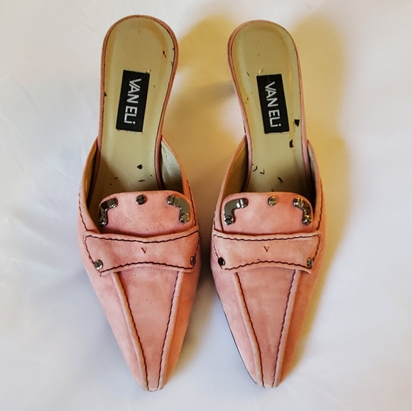 SOLD - SOLD - SOLD  Van Eli Pink Suede Slides - Picture 3 of 14